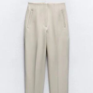 Zara Tapered Trouser - Oyster White - M